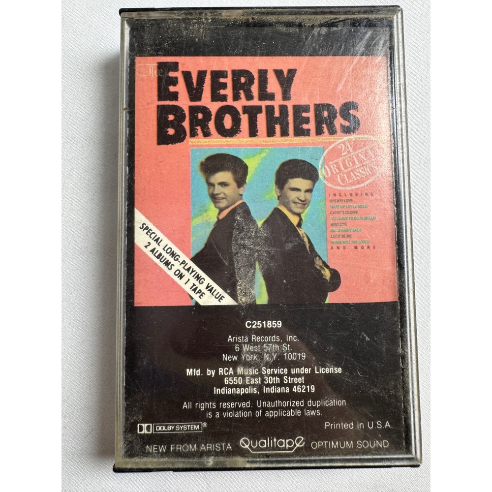 The Everly Brothers 24 Original Classics Cassette Tape 1984 Arista AC9 8207